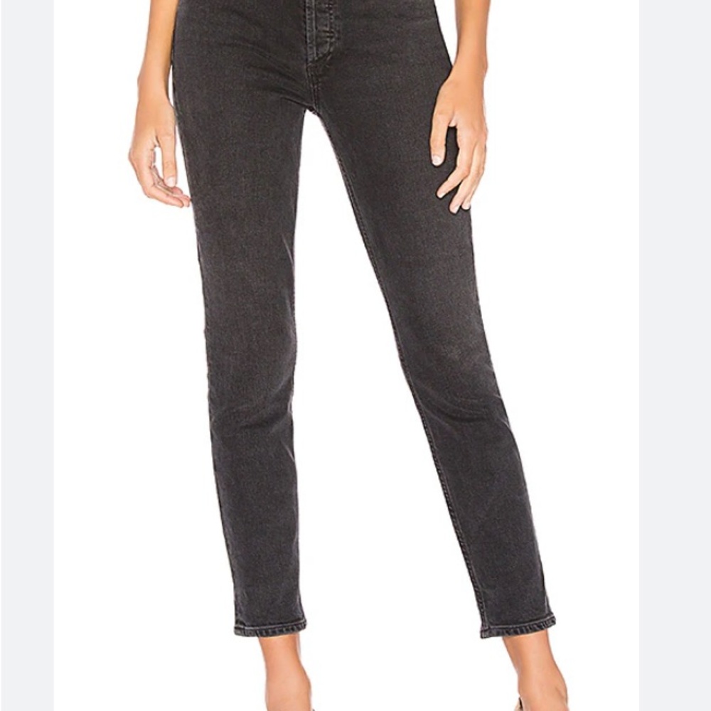 AGOLDR High-rise Slim Fit Nico Black Jeans